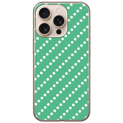 ドットストライプ グリーン×ホワイト （ソフト ケース カバー） SECOND SKIN iPhone 16 Pro | 