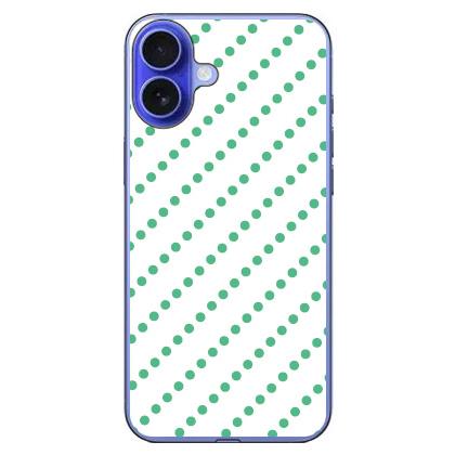 ドットストライプ ホワイト×グリーン （ソフト ケース カバー） SECOND SKIN iPhone 16 | 