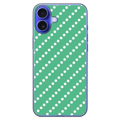 ドットストライプ グリーン×ホワイト （ソフト ケース カバー） SECOND SKIN iPhone 16 | 