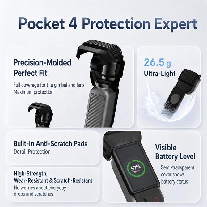 DJI Osmo Pocket 4 カバー ケース 本体 保護 アクセサリー オズポケ4 オズモポケット4 Osmo Pocket 3（優良配送） | Osmo | 05