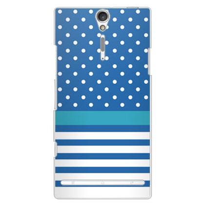 エクスペリアnx ケース Xperia NX SO-02D ドット ボーダー ブルー