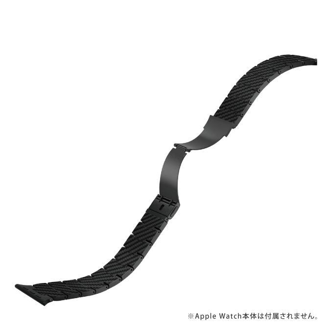 バックル付黒リアルカーボンファイバー時計ベルト バックル付黒リアルカーボンファイバー時計ベルト - 時計