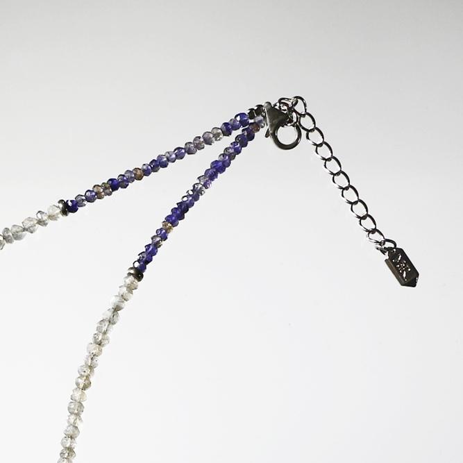 ネックレス 天然石 アイオライト ラブラドライト ブルー ハンドメイド 