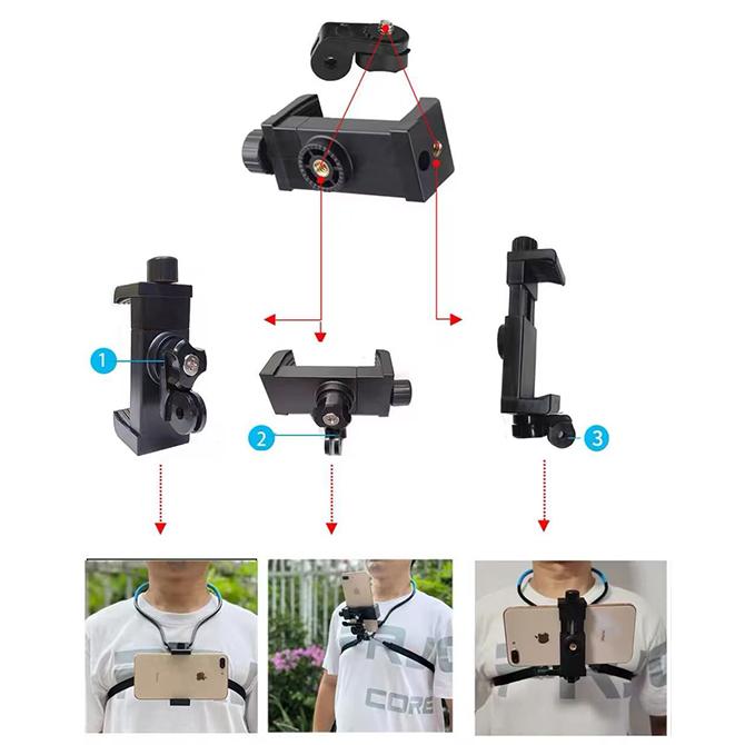 ネックホルダー スマホ首掛け iPhone 首から 撮影 アクションカメラ