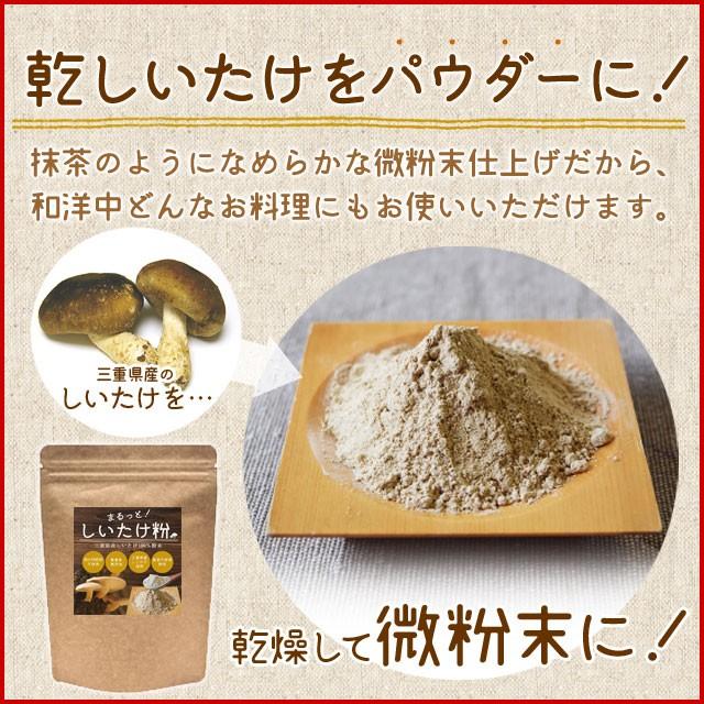 しいたけパウダー 粉末 １００ｇ 万能だし 粉 三重県産 農薬不使用栽培 椎茸１００％使用 国産 チャック付袋入 | ブランド登録なし | 02