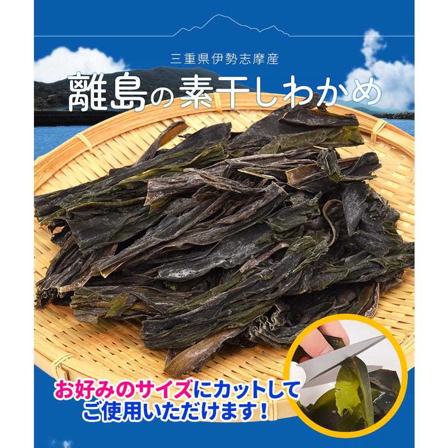 乾燥わかめ雑貨店 乾燥 わかめ 100g 素干し 伊勢志摩の離島で水揚げされた
