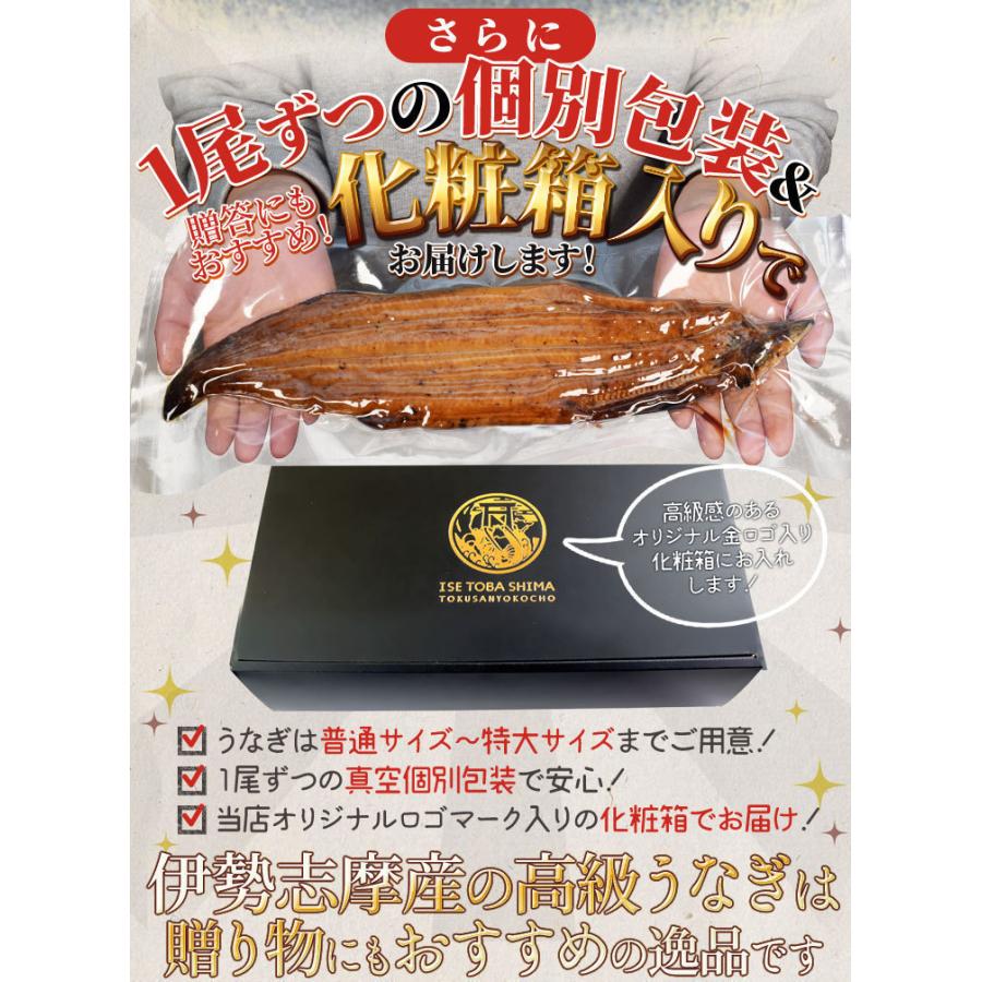 うなぎ 伊勢志摩産 たれ 特大サイズ １尾 たれ付 送料無料 国産 ウナギ 鰻 蒲焼き 丑の日 個包装 冷凍 化粧箱入 父の日 ギフト｜isesima｜11