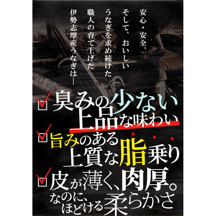 うなぎ セット 伊勢志摩産 大サイズ４尾（たれ２尾 白焼き２尾） たれ付 送料無料 国産 ウナギ 鰻 蒲焼き 丑の日 個包装 冷凍 化粧箱入 プレゼント ギフト_6