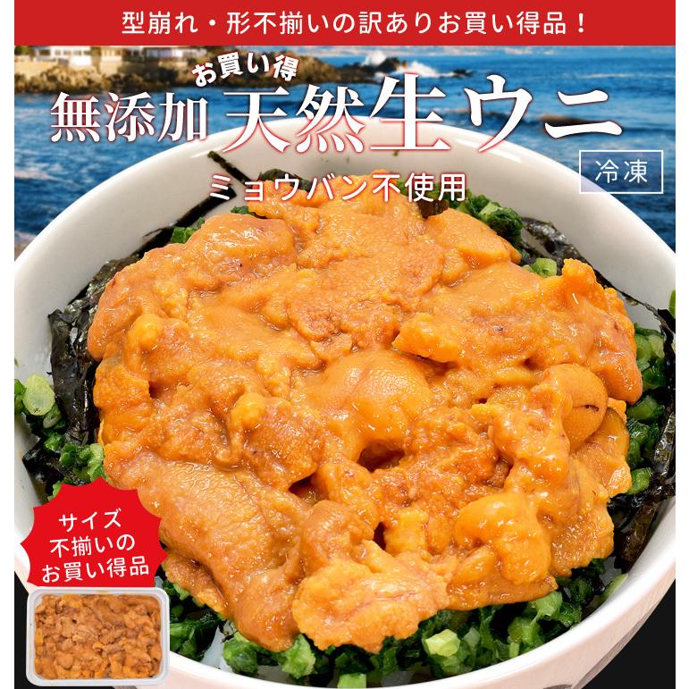 うに 不揃い １００ｇ×１ ウニ お買得品 天然 冷凍 生 刺身 雲丹 ミョウバン不使用 無添加 海鮮丼 | ブランド登録なし | 01