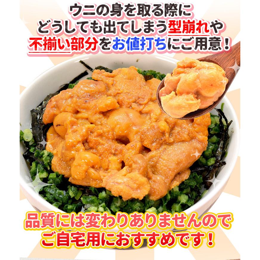 うに 不揃い １００ｇ×３ ウニ お買得品 天然 冷凍 生 刺身 雲丹 ミョウバン不使用 無添加 海鮮丼 | ブランド登録なし | 07