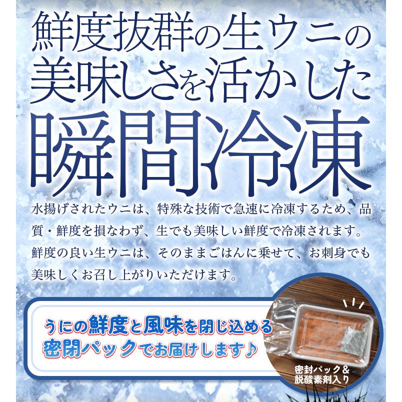 うに 天然 生 ウニ 特選品 Ｘグレード １００ｇ 冷凍 刺身 雲丹 無添加 海鮮丼｜isesima｜06