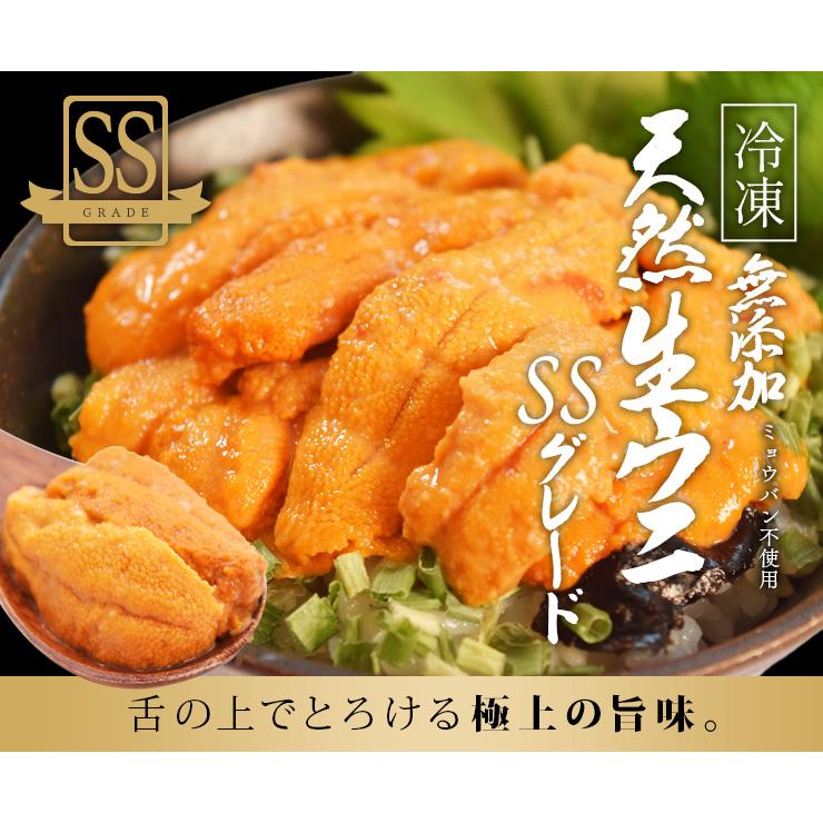 うに 天然 生 ウニ 特選品 ＳＳグレード ３００ｇ（１００ｇ×３パック） 冷凍 刺身 雲丹 無添加 海鮮丼 お年賀 ギフト | ブランド登録なし | 01