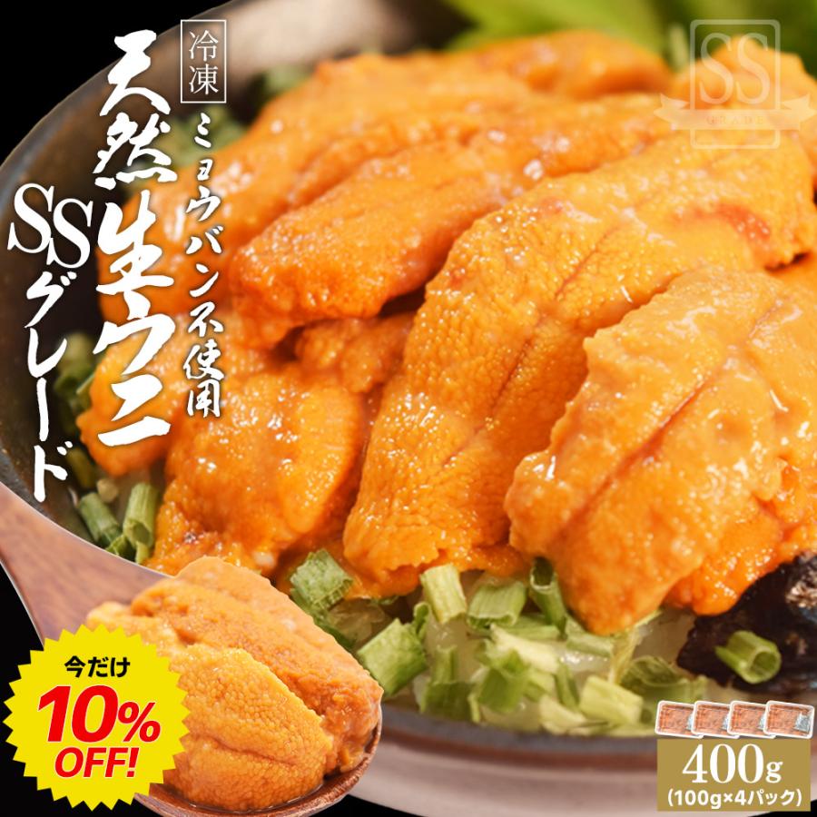 うに 天然 生 ウニ 特選品 ＳＳグレード ４００ｇ（１００ｇ×４パック） 冷凍 刺身 雲丹 無添加 海鮮丼 寒中見舞い ギフト | ブランド登録なし