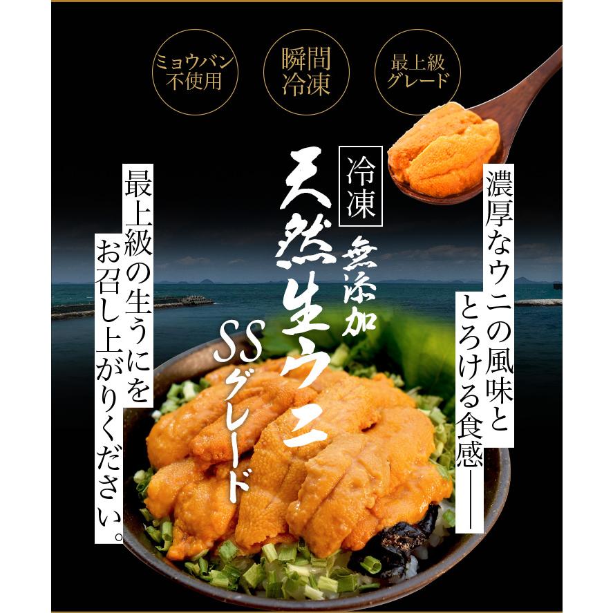 うに 天然 生 ウニ 特選品 ＳＳグレード ４００ｇ（１００ｇ×４パック） 冷凍 刺身 雲丹 無添加 海鮮丼 寒中見舞い ギフト | ブランド登録なし | 09