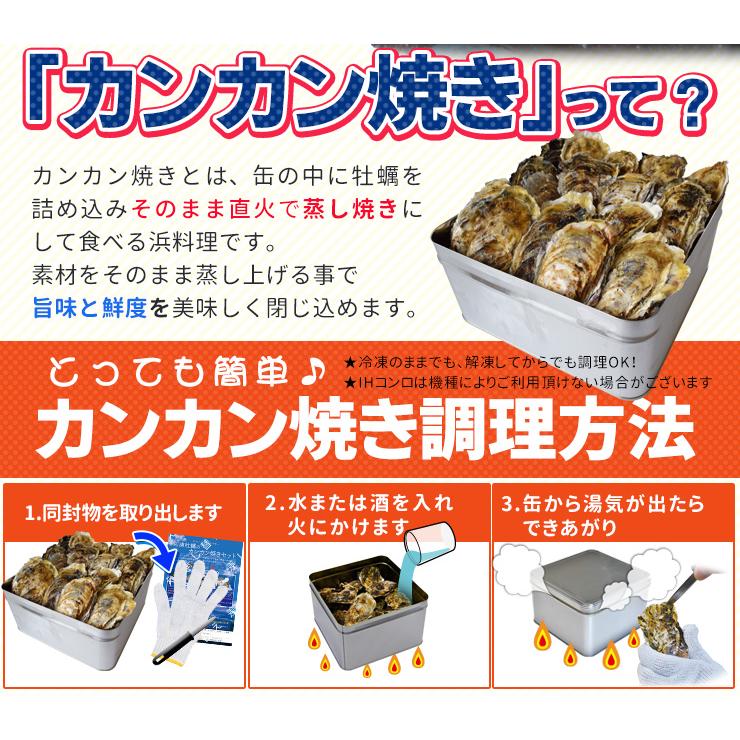 牡蠣 桃こまち カンカン焼き セット Ｍ〜Ｌサイズ ２０個入 冷凍牡蠣 送料無料 産地厳選 ミニ缶入（牡蠣ナイフ・片手用軍手付き）一斗缶 海鮮バーベキューセット | ブランド登録なし | 09