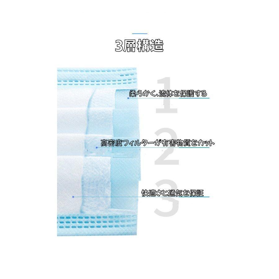 不織布マスク やわらかマスク 平ゴム 500枚入 高品質 青 3層構造｜isestore｜05