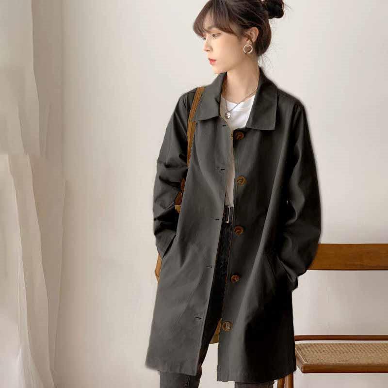 マウンテンパーカー レディース トレンチコート ジャケット スプリングコート 春コート 春服ロング丈 折襟 無地 カジュアル ゆったり 秋コーデ 秋服 |  | 04