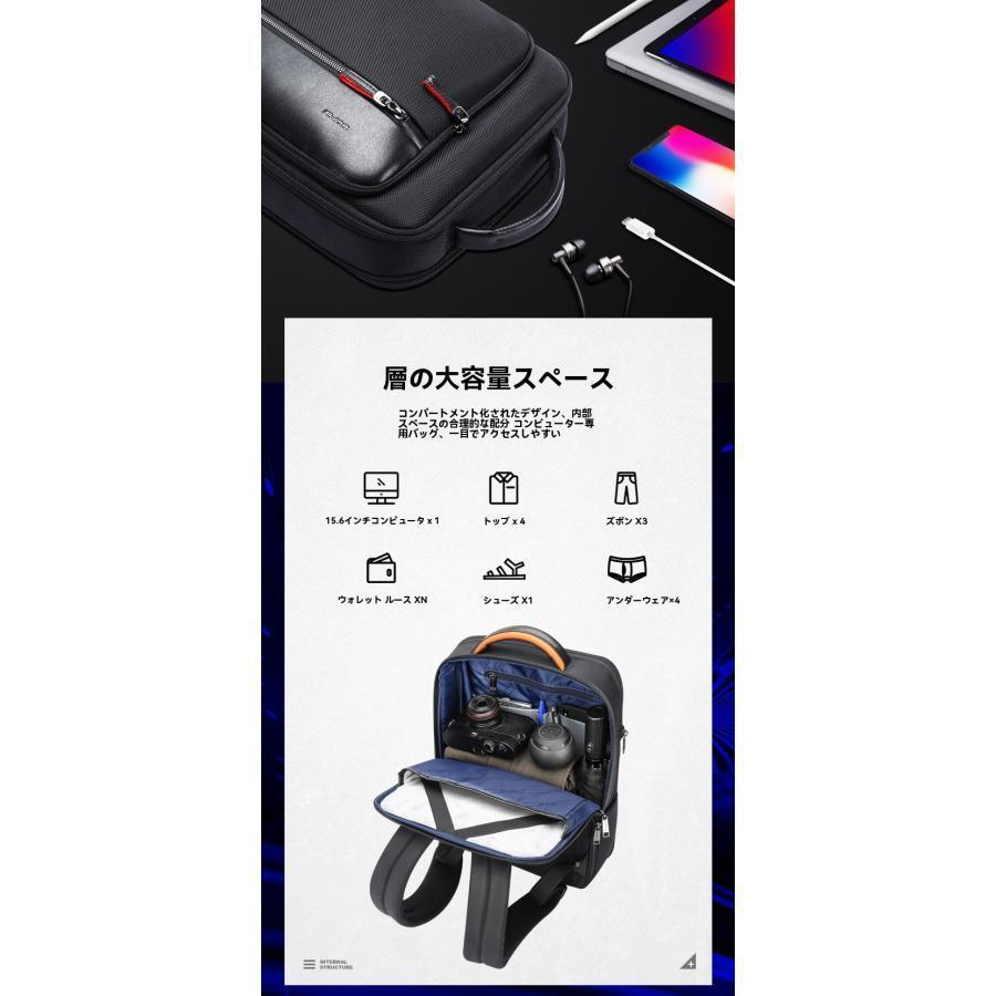 BOPAIビジネスリュック メンズ リュックサック 革バッグ 鞄 3way 防水 USB充電ポート 容量拡張 15.6インチPC 通勤通学 A4 大人_5