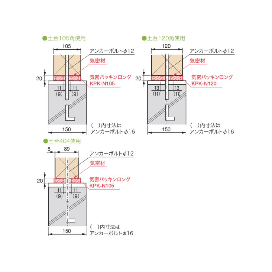 JOTO 1ケース(10本) 気密パッキンロング KPK-N105 105×908×20mm 城東