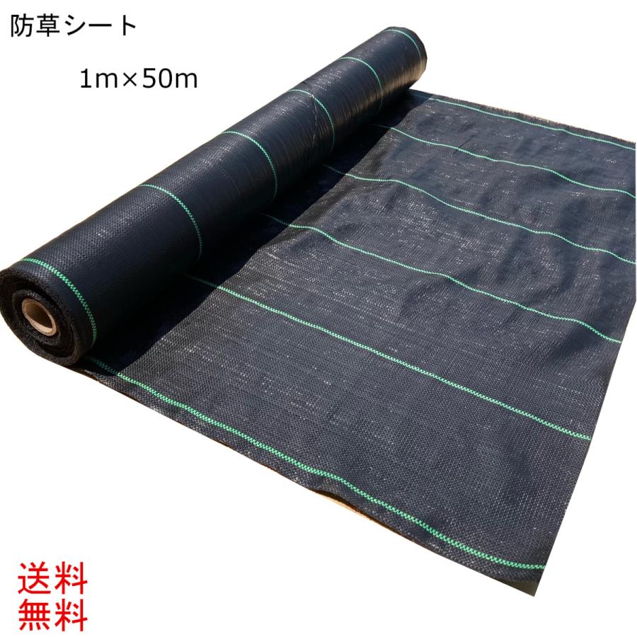 防草シート 黒 1m 50m ライン入 雑草 芝 庭 駐車場 花壇 草