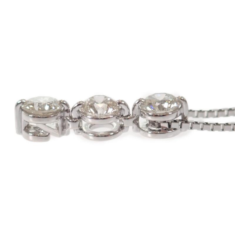 デザインジュエリー 3連ダイヤ ネックレス  刻印 Pt850プラチナ Pt900プラチナ ダイヤモンド レディース【中古】【Aランク】の画像