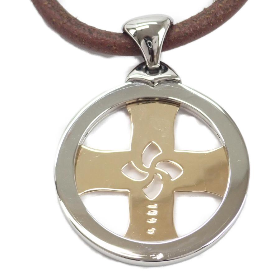 BVLGARI ブルガリ K18YG SS トンド クロス チョーカー ネックレス  