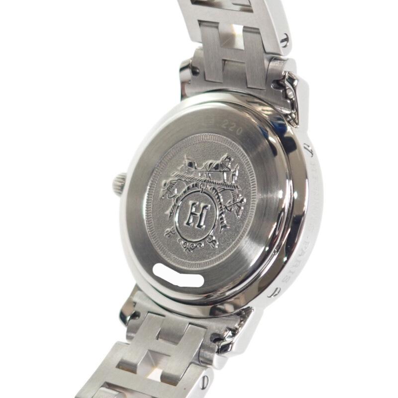 エルメス HERMES クリッパー CL4.220 腕時計 ステンレススチール GP クオーツ アイボリー文字盤 レディース【中古】【Aランク】の画像