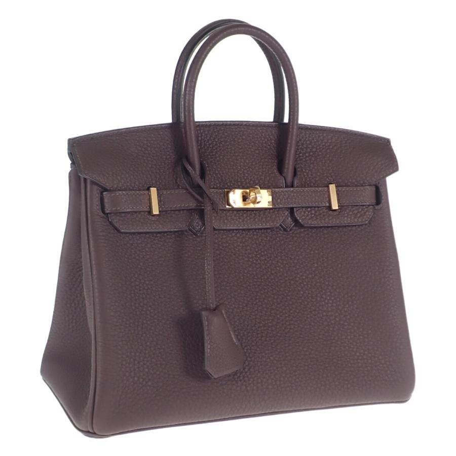 HERMES エルメス バーキン25 ハンドバッグ トゴ ショコラ ゴールド金具 