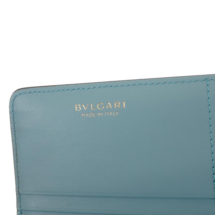 BVLGARI ブルガリ パイソン柄 ラージウォレット 長財布 292706 カルング マルチカラー ライトブルー レディース【ISEYA】｜iseya-susukino｜07