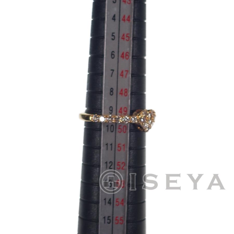 ハート デザインリング 指輪 K18YG ダイヤモンド0.45ct サイズ棒約9号 レディース ジュエリー アクセサリー【ISEYA