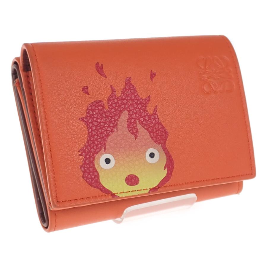 LOEWE (ロエベ) 三つ折り財布 トライフォールド カーフスキン オレンジ