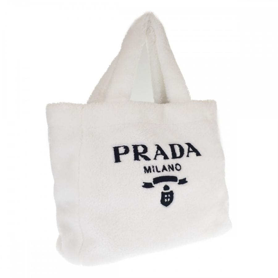 PRADA 【中古】プラダ テリー 1BG130 トートバッグ パイル ホワイト 