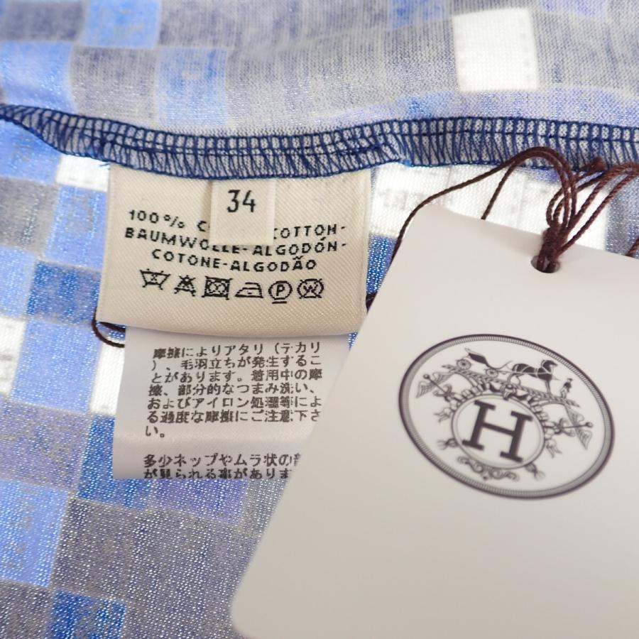 HERMES エルメス ボルデュック・チェック Tシャツ 半袖 トップス 