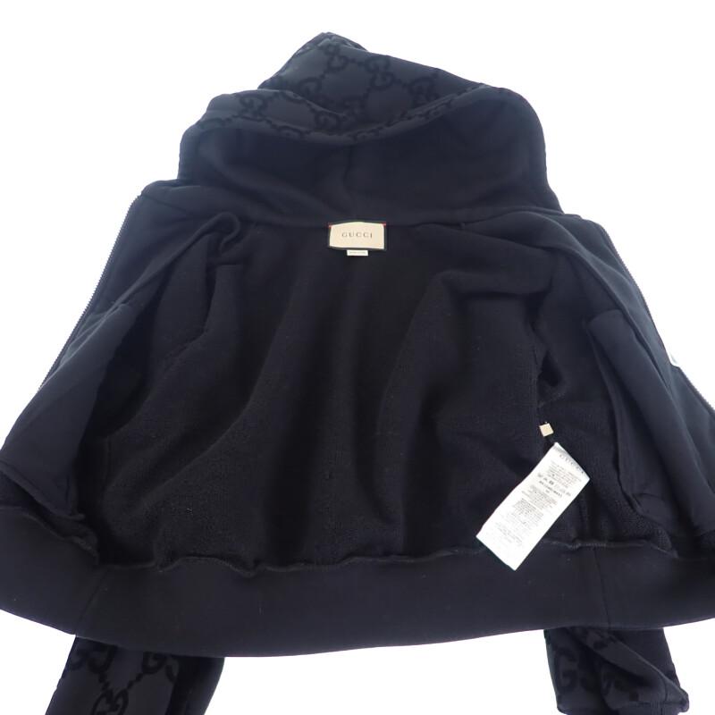 グッチ GUCCI GGブラッシュド フーデットジャケット XS 769546_XJF2X_1000 パーカー コットン ブラック 美品【中古】【Aランク】の画像