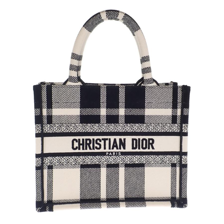 Christian Dior クリスチャンディオール ブックトートバッグ スモール キャンバス ブラック ホワイト タータンチェック【ISEYA】｜iseya-susukino｜02