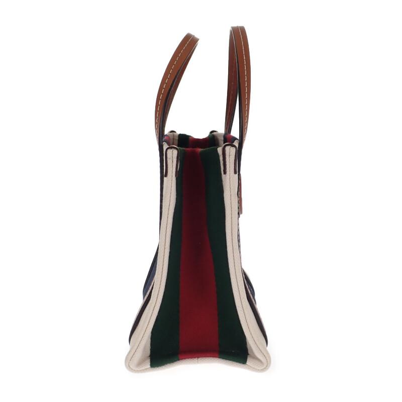 グッチ GUCCI インターロッキングG ミニトートバッグ 727735 2WAYバッグ ショルダーバッグ キャンバス アイボリー【中古】【Aランク】の画像