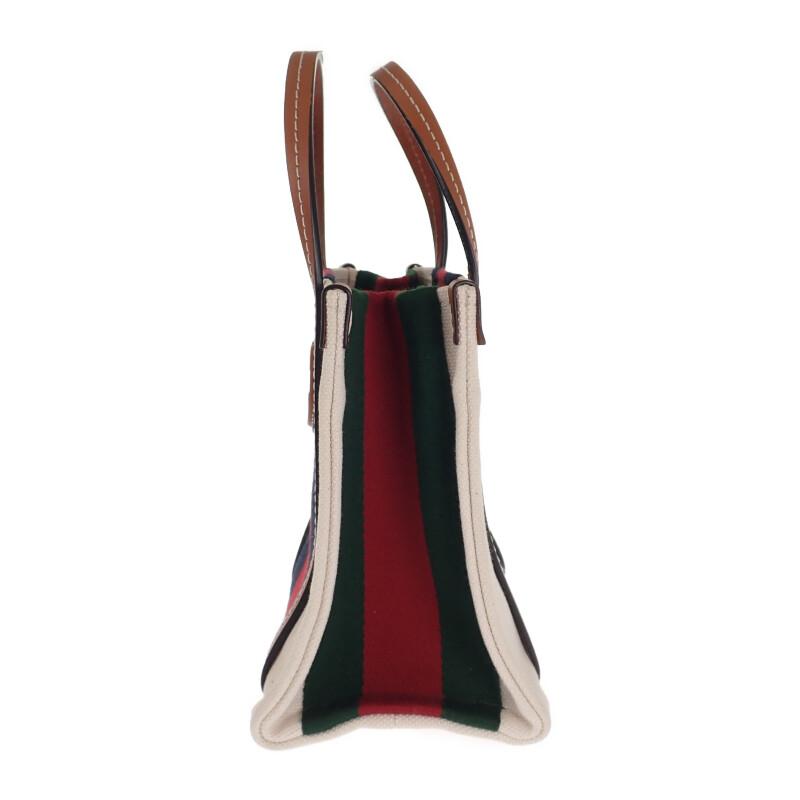 グッチ GUCCI インターロッキングG ミニトートバッグ 727735 2WAYバッグ ショルダーバッグ キャンバス アイボリー【中古】【Aランク】の画像
