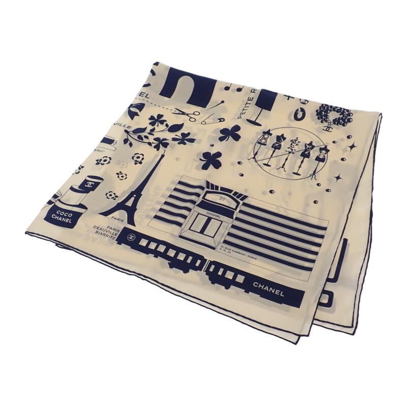 CHANEL シャネル スカーフ ストール バンダナ シルク100%