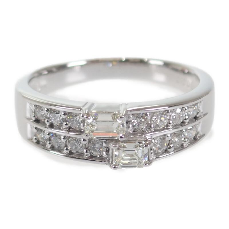 デザインジュエリー 12号 リング 指輪 刻印 18金 K18ホワイトゴールド