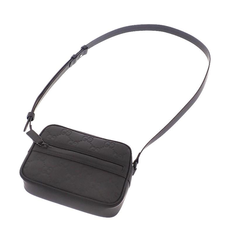 グッチ GUCCI ラバーエフェクト ミニ 771321AAC0G1000 ショルダーバッグ ラバーエフェクトレザー ブラック【中古】【Aランク】【ISEYA】の画像