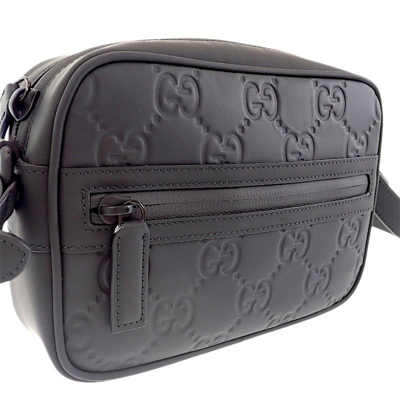グッチ GUCCI ラバーエフェクト ミニ 771321AAC0G1000 ショルダーバッグ ラバーエフェクトレザー ブラック【中古】【Aランク】【ISEYA】の画像