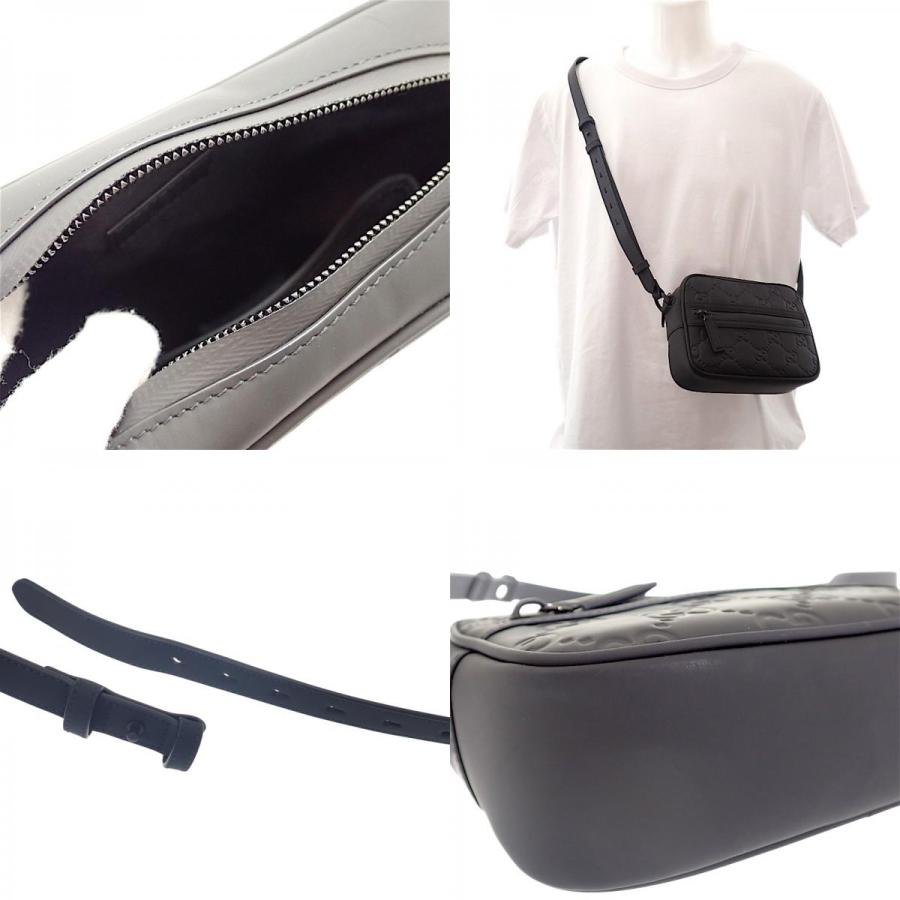 グッチ GUCCI ラバーエフェクト ミニ 771321AAC0G1000 ショルダーバッグ ラバーエフェクトレザー ブラック【中古】【Aランク】【ISEYA】の画像