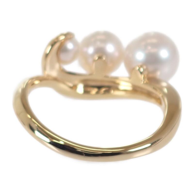 スタージュエリー STAR JEWELRY 13号 リング 美品 18金 K18イエローゴールド パール ダイヤモンド レディース【中古】【Aランク】の画像
