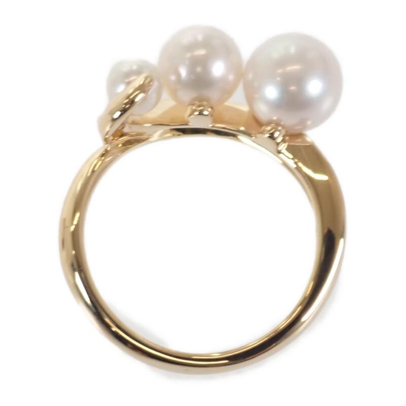 スタージュエリー STAR JEWELRY 13号 リング 美品 18金 K18イエローゴールド パール ダイヤモンド レディース【中古】【Aランク】の画像