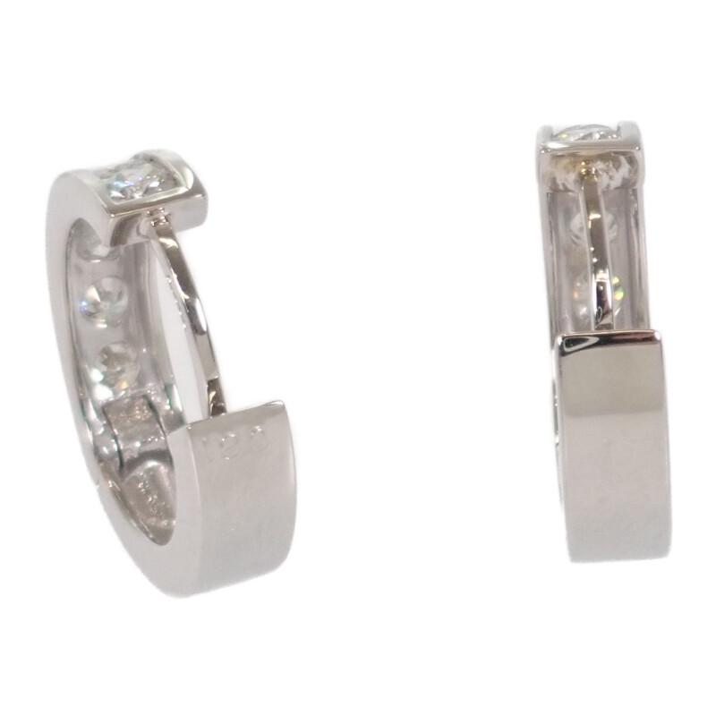 デザインジュエリー ピアス 刻印 Pt900 プラチナ ダイヤモンド レディース アクセサリー  上品【中古】【Aランク】の画像