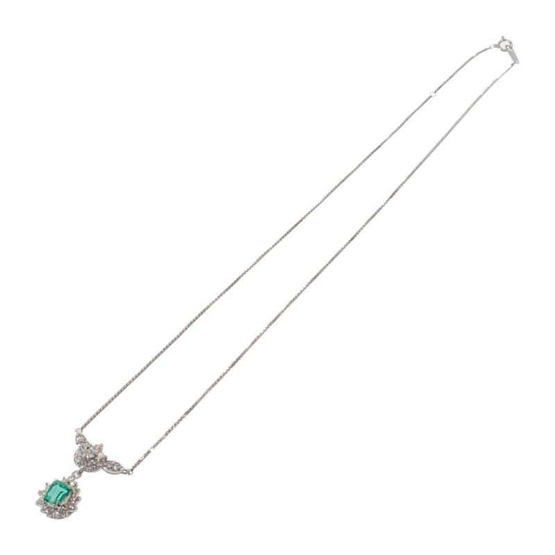 【中古】 デザインジュエリー ペンダント ネックレス Pt850プラチナ エメラルド ダイヤモンド レディース【Aランク】_5