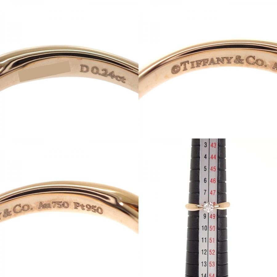ティファニー TIFFANY&Co. ハーモニー リング K18PG ピンクゴールド Pt950 プラチナ 8号 ダイヤモンド レディース 美品【中古】【Aランク】の画像