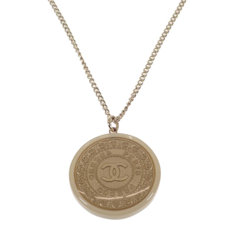 CHANEL シャネル CCコインペンダント ネックレス メタル ゴールド 