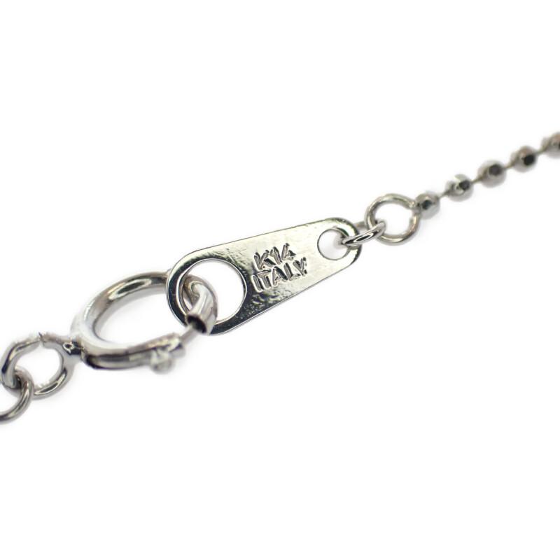K14WG デザイン ジュエリー クロス ネックレス K14ホワイトゴールド ダイヤモンド レディース【中古】【Aランク】の画像