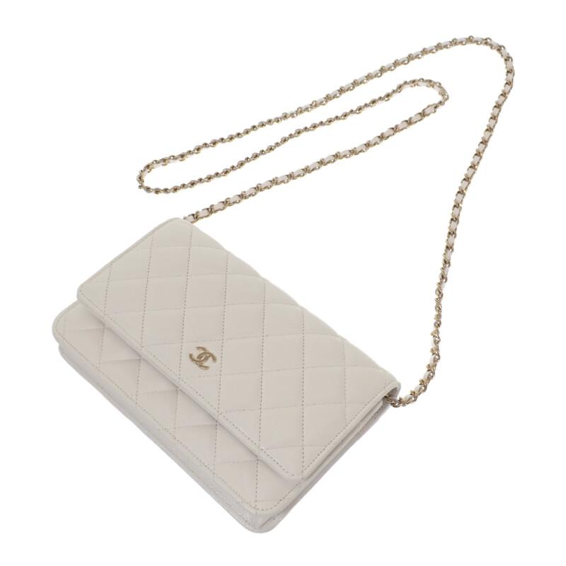 シャネル CHANEL クラシック チェーンウォレット AP0250 ショルダーバッグ キャビアスキン ホワイト レディース【中古】【Aランク】_1